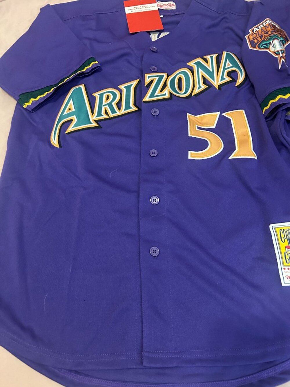 ARIZONA DIAMONDBACKS RANDY JOHNSON Men's JERSEY M,L,XL,2XL by Mitchell & Ness - Picture 3 of 6